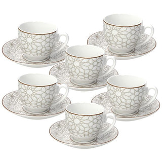 Tognana Set 6 Tazzine da Caffè Madison Habana con Piattino in Porcellana