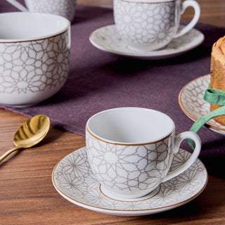 Tognana Set 6 Tazzine da Caffè Madison Habana con Piattino in Porcellana