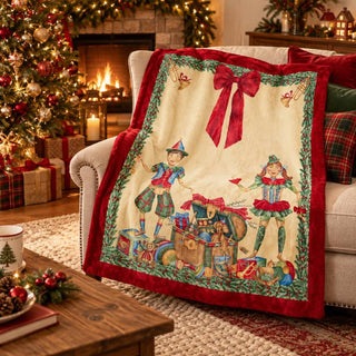 Nuvole di Stoffa Plaid con Gift Box Vintage Toys 130x160 cm
