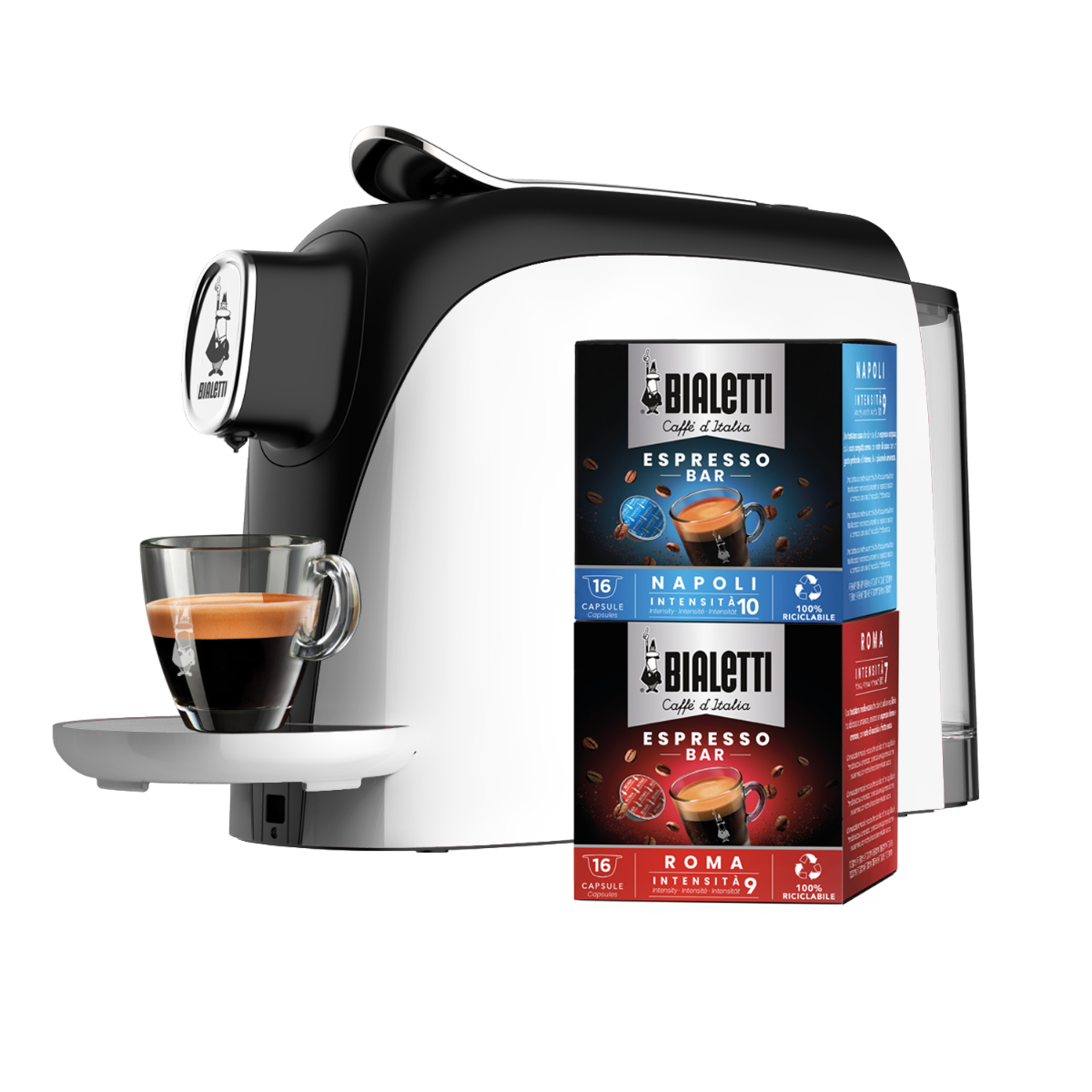 Bialetti Offer White Mignon Coffee Machine with 32 Free Capsules Le Gioie