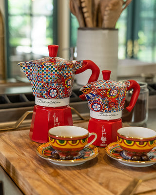 Bialetti Moka 2 Cups with Dolce &amp; Gabbana Cups and Palettes