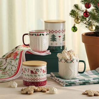 Tognana Weihnachtsküchenglas mit Holzdeckel 370 ml