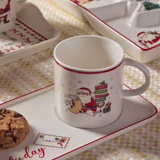 Tognana Porcellane Tazza Colazione con Vassoio Rettangolare Let it Snow