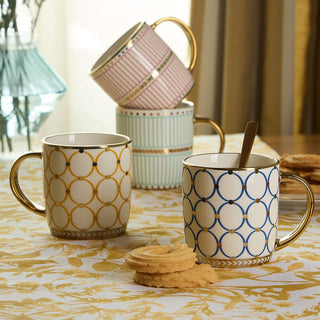 Tognana Porcellane Tazza Mug Righe Verdi Oro 360 cl