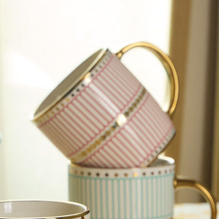Tognana Porcellane Tazza Mug Righe Rosse Oro 360 cl
