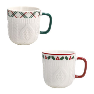 Tognana Porcellane Set 2 Tazze Colazione Natalizia Let it Snow Multicolor