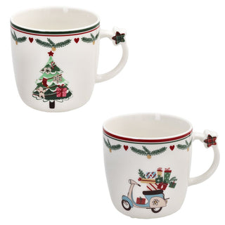 Tognana Porcellane Set 2 Tazze Natalizie Colazione Let it Snow Multicolor