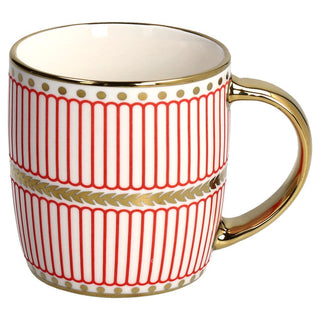 Tognana Porcellane Tazza Mug Righe Rosse Oro 360 cl
