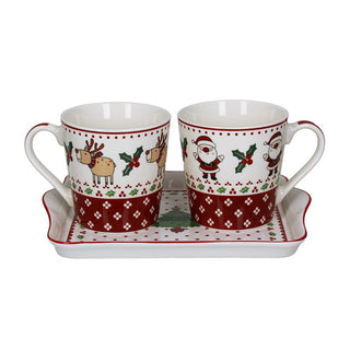 Andrea Fontebasso Tognana Set 2 Tazze Mug con vassoio in Porcellana Milk & Ginger 33 cl