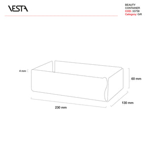 Vesta Large Beauty Container in Acrylic Crystal