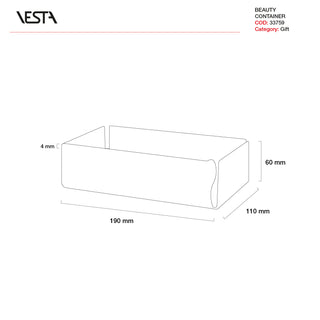 Vesta Small Beauty Low Container in Acrylic Crystal