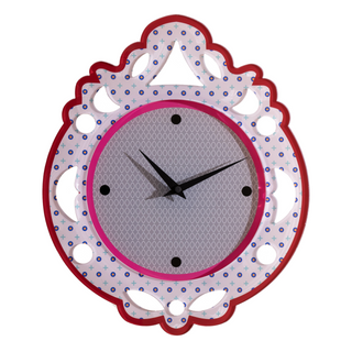 Vesta Madame Clock in Acrylic Crystal 46x38 cm Red
