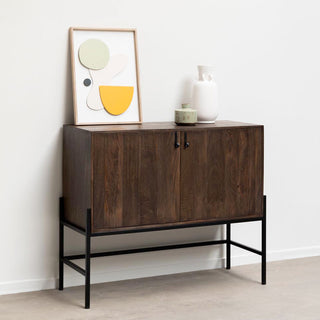 Chehoma Credenza Flagey 2 Ante in Legno di Mango 91×40×110 cm