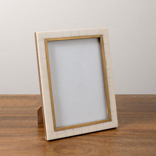 Chehoma White Photo Frame with Brass Inner Edge 20.5x15.5 cm