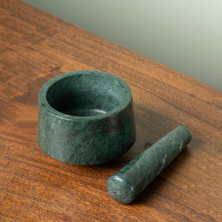 Chehoma Green Marble Mortar and Pestle