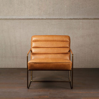 Chehoma Makine Leather Armchair 71×83×66 cm Cognac