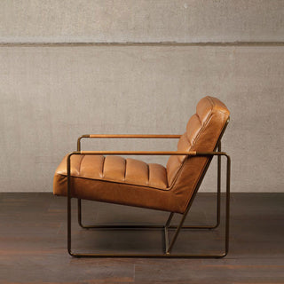 Chehoma Makine Leather Armchair 71×83×66 cm Cognac