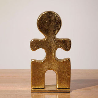 Chehoma Escultura Pareja Puzzle Negro y Oro 25×6×20 cm