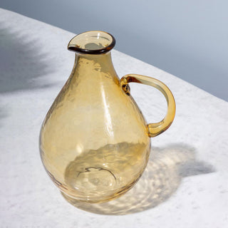 Chehoma Hammered Pitcher Verano in Yellow Glass