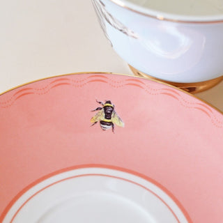 Taza de té y platillo Yvonne Ellen Zebra de porcelana New Bone