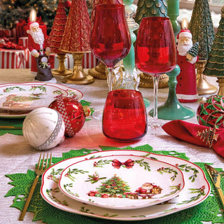 18-teiliges Weihnachtstischservice „Fade“ mit Porzellanschleife