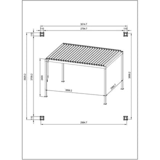 Andrea Bizzotto Pergola 3x4 Mt Anthrazit aus verzinktem Stahl