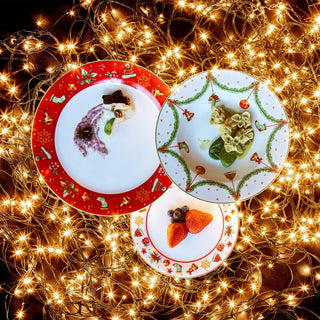 Villa Altachiara 18-Piece Joy Christmas Porcelain Tableware Set