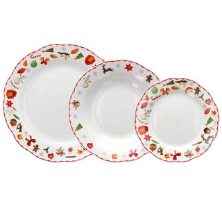 Andrea Fontebasso Tognana Servicio de mesa navideño 18 piezas Poema Delish en porcelana