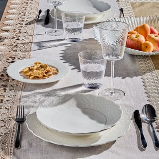 Tognana 18-Piece Poema Lace Table Service in White Porcelain