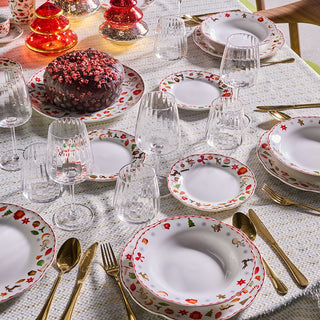 Andrea Fontebasso Tognana Servicio de mesa navideño 18 piezas Poema Delish en porcelana