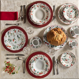 Tognana Offer Christmas Dinnerware Set Poema Hollyberry 24 Pieces