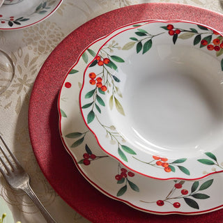 Tognana Offer Christmas Dinnerware Set Poema Hollyberry 24 Pieces