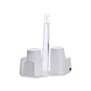 Vesta Double Glass Holder Like Water in White Acrylic Crystal