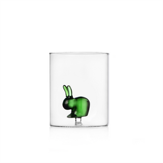 Ichendorf Milano x Qeeboo Tumbler Coniglio in Vetro Borosilicato Verde