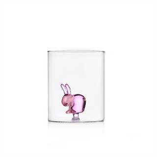 Ichendorf Milano x Qeeboo Tumbler Coniglio in Vetro Borosilicato Rosa