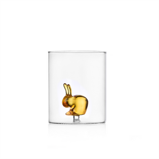 Ichendorf Milano x Qeeboo Tumbler Coniglio in Vetro Borosilicato Giallo