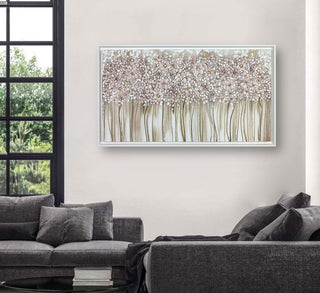 Art Maiora Quadro Bouquet con Cornice Dipinto a Mano su Tela 140x80 cm