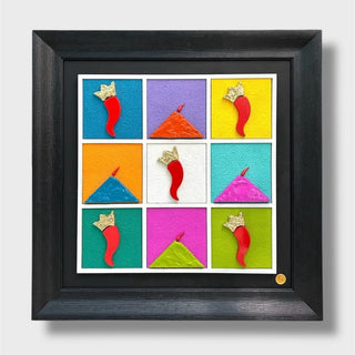 Alleria Quadro Partenope Tris Pop con Cornice Nera 73x73 cm