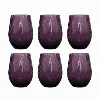 Fade Set 6 Bicchieri Acqua Braies 500ml in Vetro Porpora
