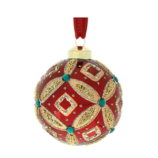 Hervit Creations Palla Rombo in Vetro Soffiato D12 cm Rosso