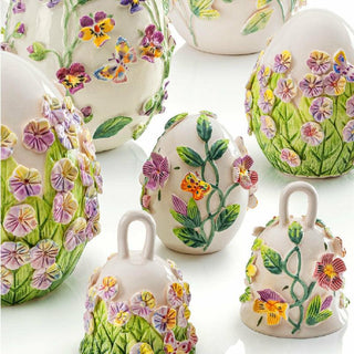 Lamart Egg Decoration L with Pink Butterflies in Porcelain H15 cm