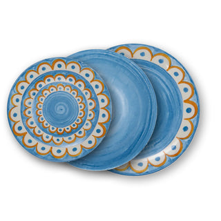 Villa Altachiara 18-piece Tangeri dinner service in blue hand-painted porcelain