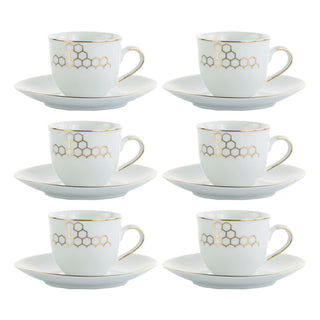 Weissestal Set 6 Tazzine Natalizie con Piattino Hive in Porcellana by Salvatore Izzo