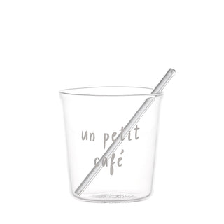 Simple Day Set of 4 Un Petit Caffè glasses with stirrers included