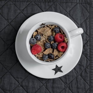 Simple Day Set 2 Breakfast Cup Saucers Smile D19 cm in Stoneware