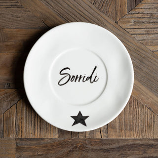 Simple Day Set 2 Breakfast Cup Saucers Smile D19 cm in Stoneware