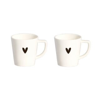 Simple Day Set of 2 Small Heart Espresso Cups 100ml