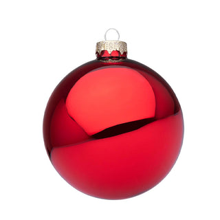 Andrea Bizzotto Christmas Ball in Glossy Garnet Red Glass, 10 cm Diameter
