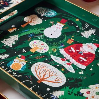 Tognana Porcellane Vassoio Natalizio Rettangolare Party Time 48x35 cm Verde Bosco