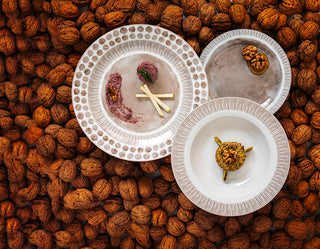 Villa Altachiara Set 6 Tazzine da Caffè Tabata con Piattino in Porcellana Tortora